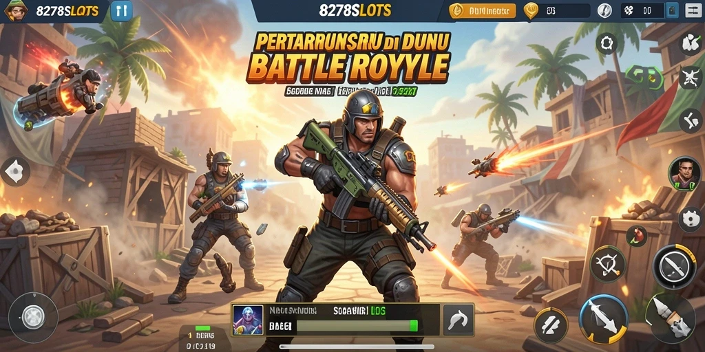 Tampilan gameplay mendebarkan dengan pertarungan sengit di arena Battle Royale.