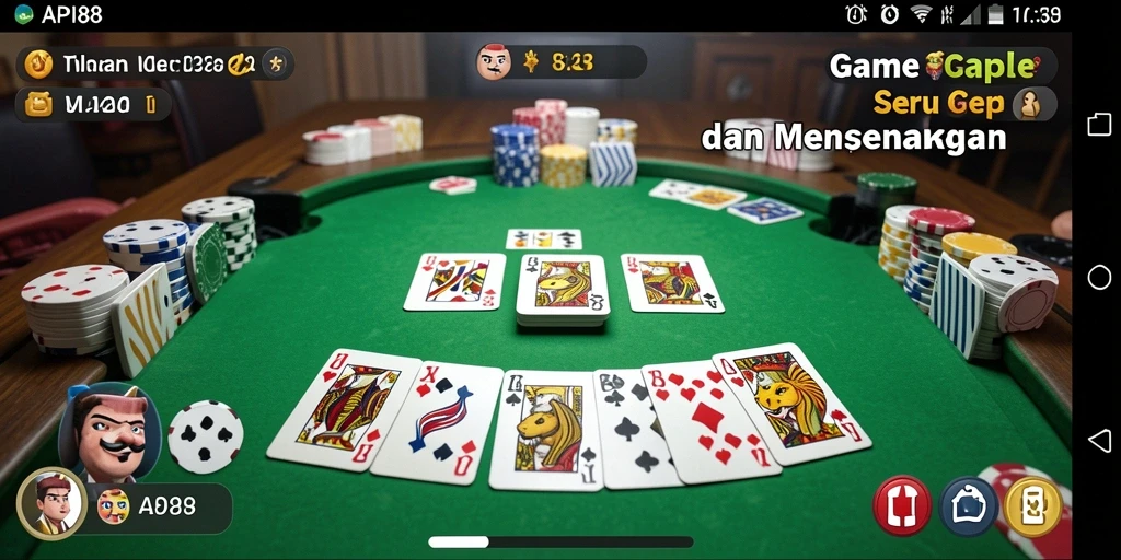 Gameplay seru Gaple di API88 dengan antarmuka yang menarik.