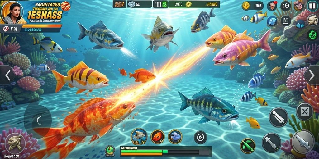 Screenshot BAGINTA168 menampilkan aksi menembak ikan yang seru.