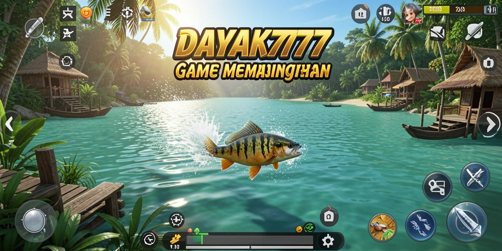 Tampilan screenshot DAYAK777 yang menampilkan aksi memancing yang seru.