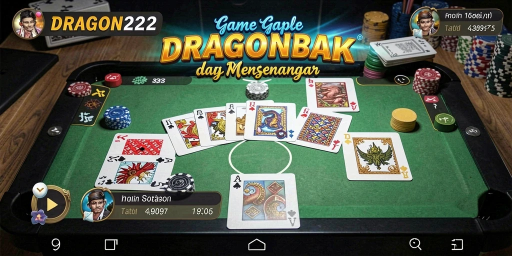 Screenshot gameplay DRAGON222 dengan tampilan seru permainan Gaple.