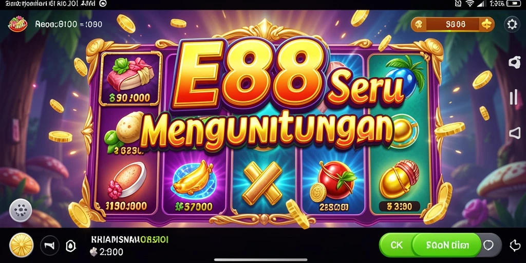 Tampilan seru dari gameplay E88 dengan berbagai tema slot yang menarik.