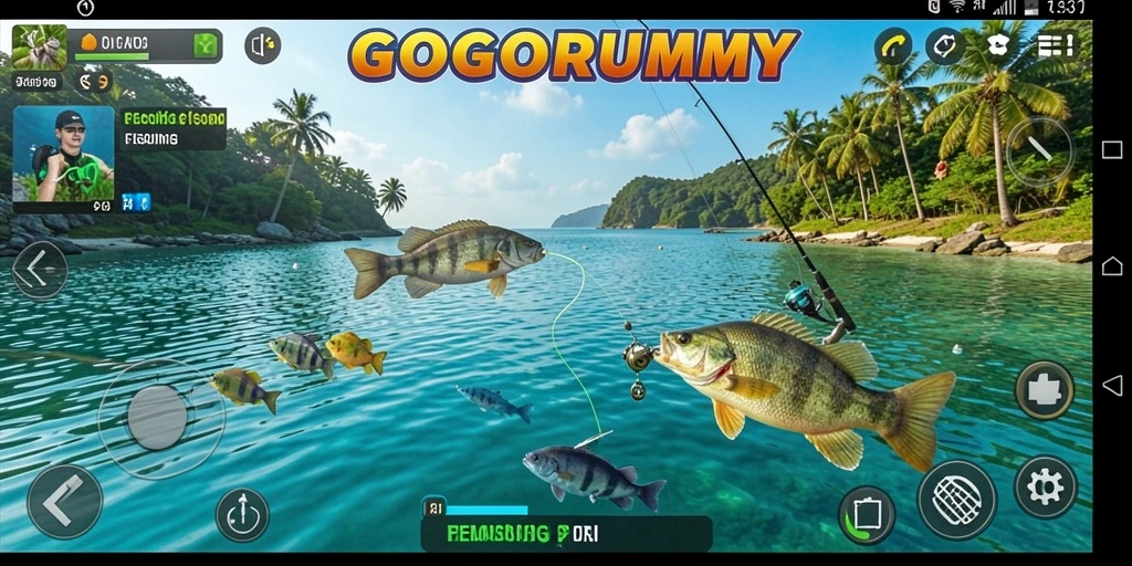 Tangkapan ikan besar dalam gameplay GOGORUMMY yang seru.