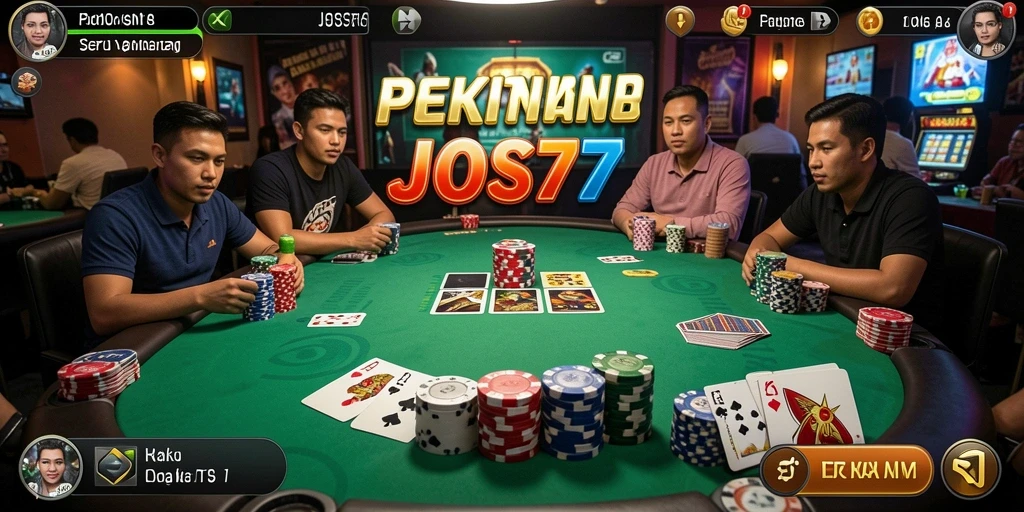 Tampilan gameplay JOS77 dengan suasana seru poker.