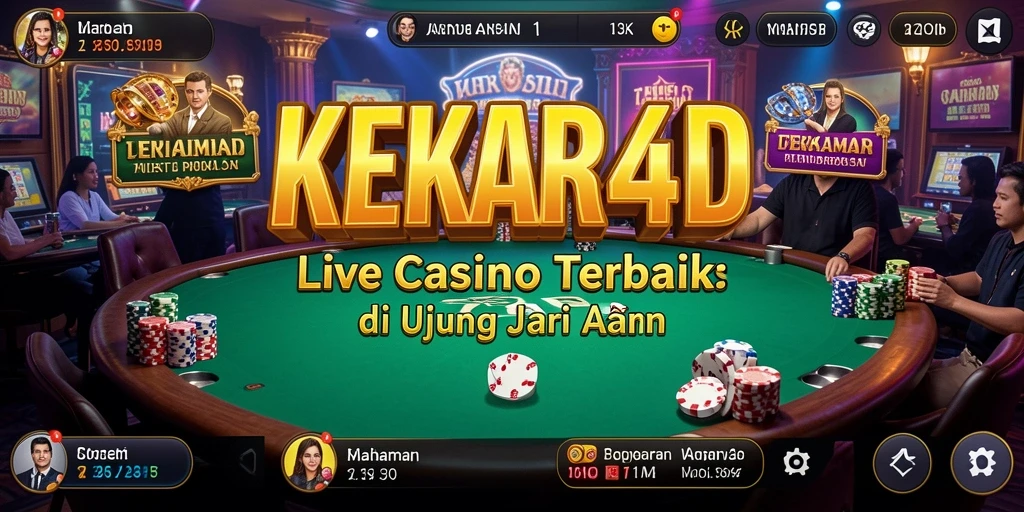 Tampilan gameplay Live Casino dalam aplikasi KEKAR4D yang menawan.