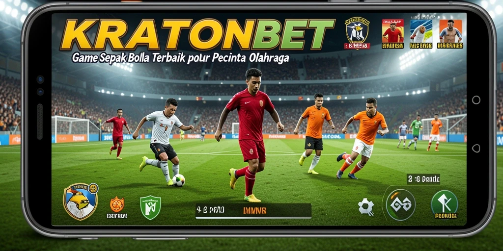 Screenshot tampilan gameplay KRATONBET dengan aksi sepak bola mendebarkan.