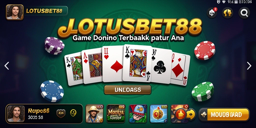 Tampilan utama LOTUSBET88 menampilkan gameplay seru permainan Domino.