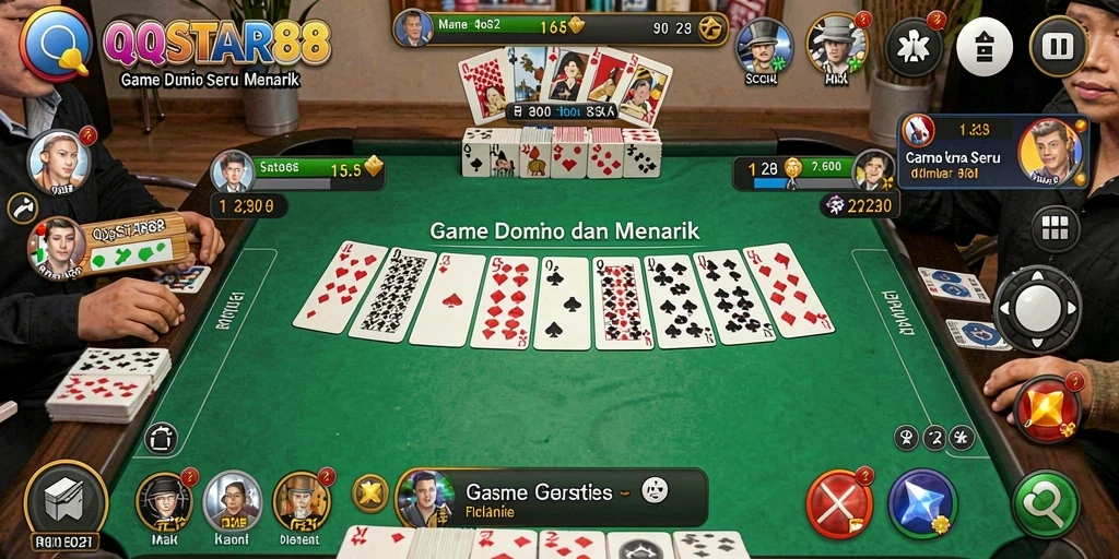 Screenshot gameplay QQSTAR88 dengan aksi seru permainan Domino.