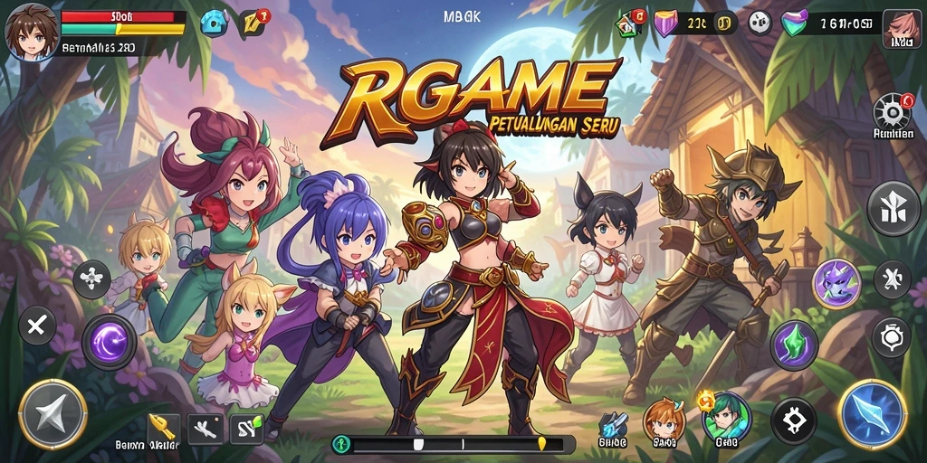 Tangkapan layar RPGAME menampilkan aksi seru dalam permainan anime.