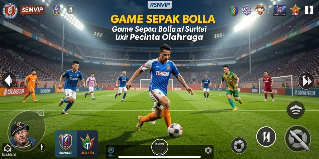 Tampilan gameplay RSNVIP yang mendebarkan saat pertandingan sepak bola.