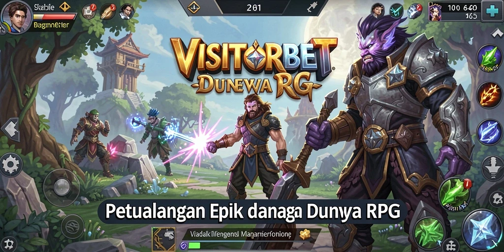 Tampilan RPG mendalam dengan karakter dan latar menarik.