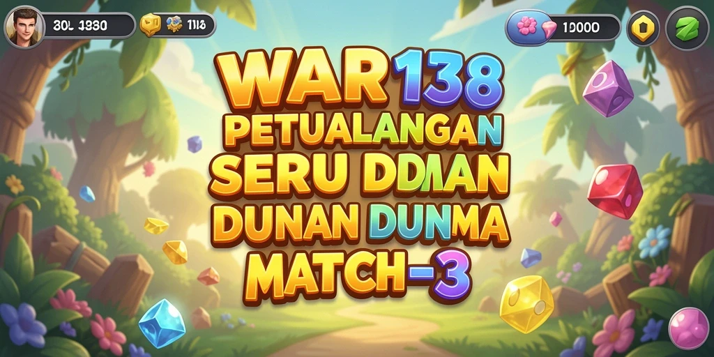 Screenshot utama WAR138 yang menunjukkan berbagai level seru dalam gameplay Match-3.