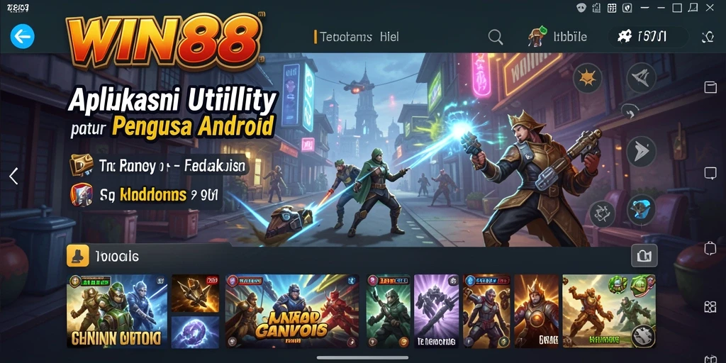 Tampilan utama WIN88 dengan fitur-fitur Utility yang efisien.