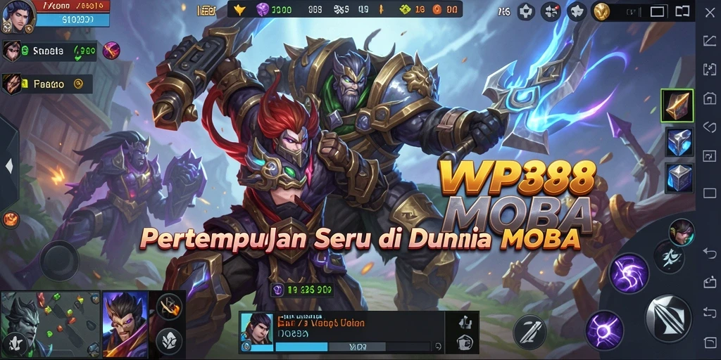 Screenshot gameplay WP888 menunjukkan pertempuran epik antar pemain.