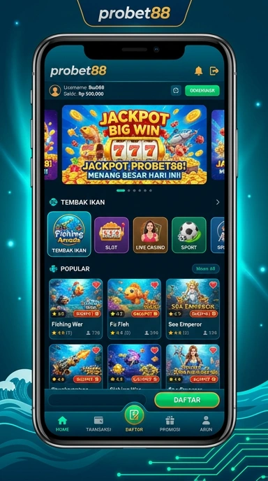 Tampilan antarmuka probet88 yang intuitif dan menarik.